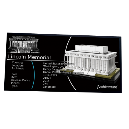 Plaque type UCS Lincoln Memorial réf 21022