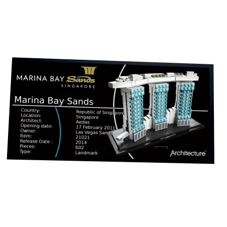 Plaque type UCS Marina Bay Sands réf 21021