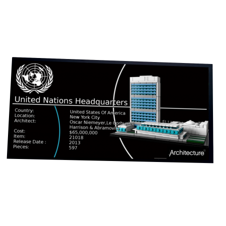 Plaque type UCS United Nations Headquarters réf 21018