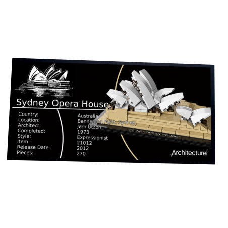 Plaque type UCS Sydney Opera House réf 21012