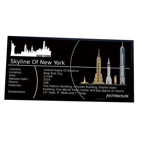 Plaque type UCS New York  Skyline réf 21028