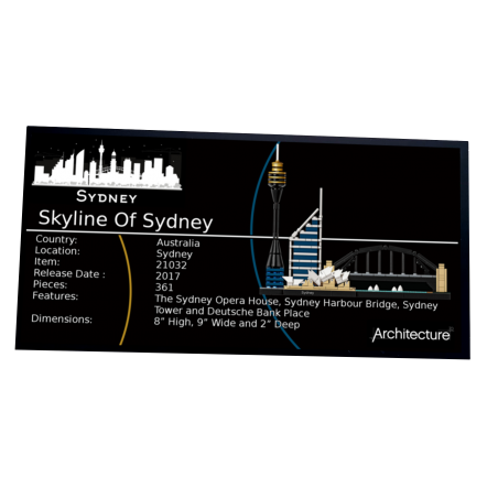 Plaque type UCS Sydney Skyline réf 21032