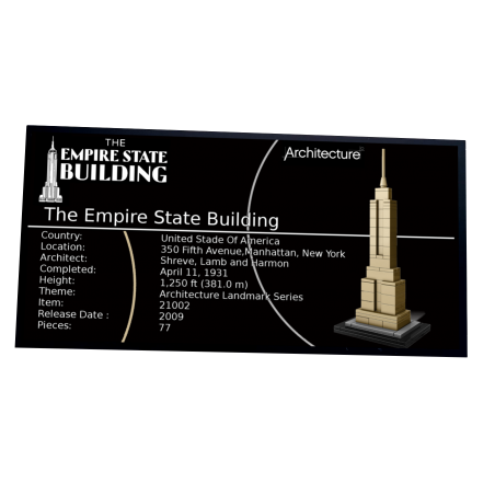 Plaque type UCS L'Empire State Building réf 21002