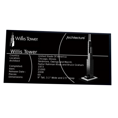 Plaque type UCS  Willis Tower réf 21000