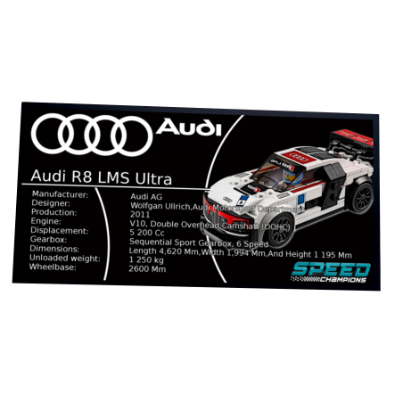 Plaque type UCS Audi R8 LMS Ultra réf 75873