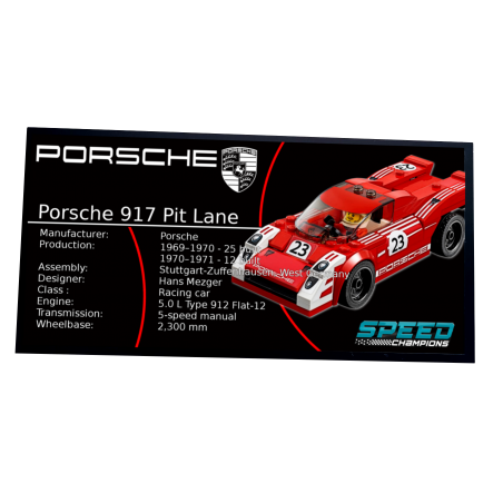 Plaque type UCS Porsche 917K Pit Lane réf 75876