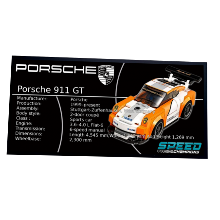 Plaque type UCS Porsche 911 GT réf 75912