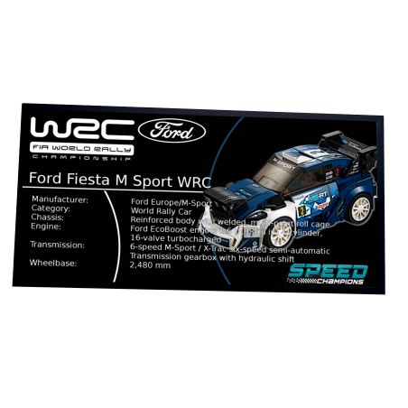 Plaque type UCS Ford Fiesta WRC M-Sport réf 75885