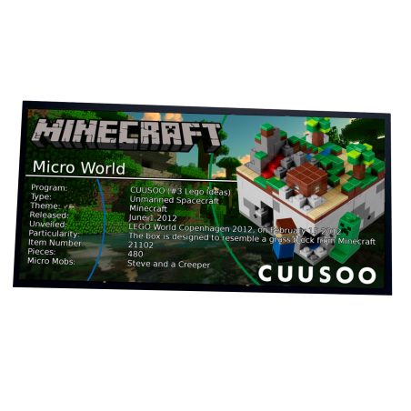 Plaque type UCS  Minecraft  Micro World réf 21107 - Micro Monde