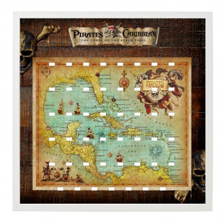 Cadre Thème Pirates des Caraïbe Carte- 50x50 cm