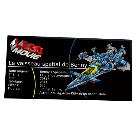Plaque type UCS Le vaisseau spatial de Benny réf 70816