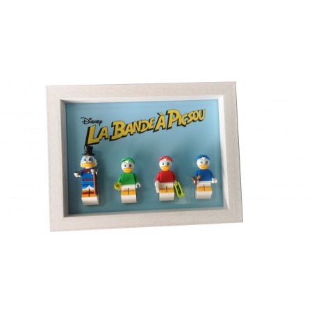 Cadre La Bande à Picsou- Blanc dim 18x13cm- 4 Briques blanches (Minifigurines non fournies)