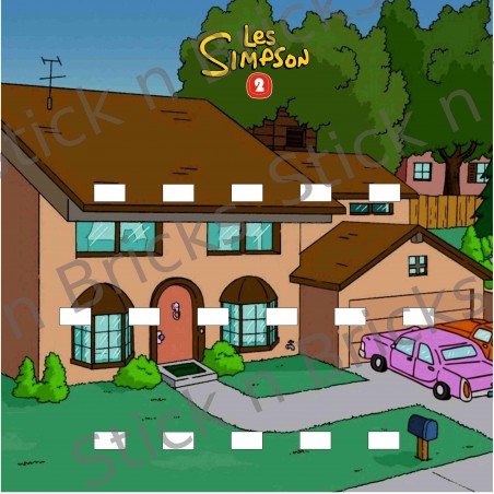Fond de cadre Série 2 Les Simpson House 25x25 cm 16 emplacements