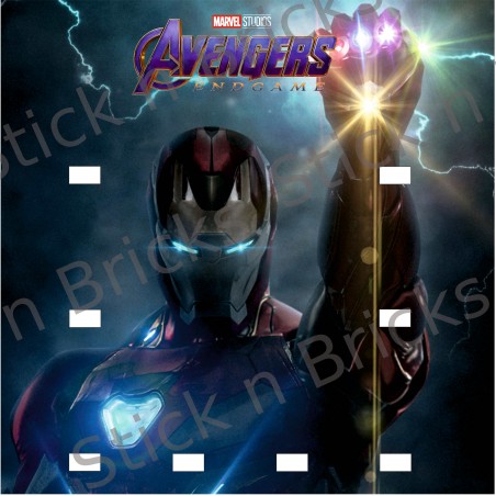 Fond de cadre Avengers End Game 25x25 cm 8 emplacements
