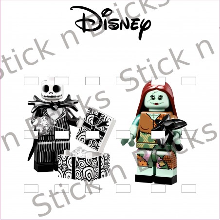Fond de cadre Jack&Sally Disney 25x25 cm 18 emplacements