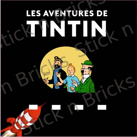Fond de cadre Les Aventures de Tintin 25x25 cm 4 emplacements