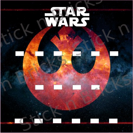 Fond de cadre Star Wars Alliance Rebelle 25x25 cm 16 emplacements