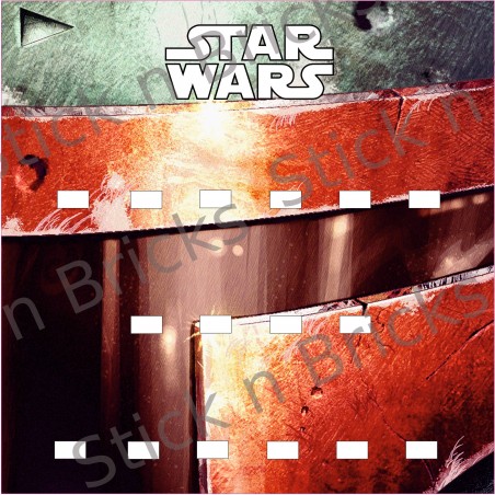 Fond de cadre Star Wars Casque Boba Fett 25x25 cm 16 emplacements