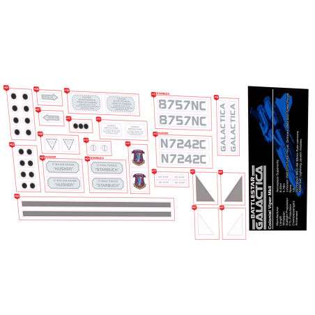 Reproduction Planche de Sticker pour le Battlestar Galactica Viper MkII UCS