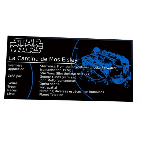 Plaque type UCS -La Cantina de Mos Eisley réf 75290