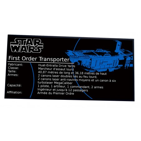 Plaque type UCS Star Wars -First Order Transporter by EDGE OF BRICKS réf MOC-40489