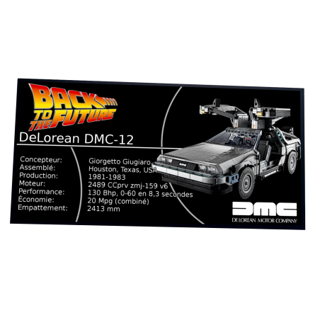 Plaque Type UCS Delorean Back to the Future- réf 10300