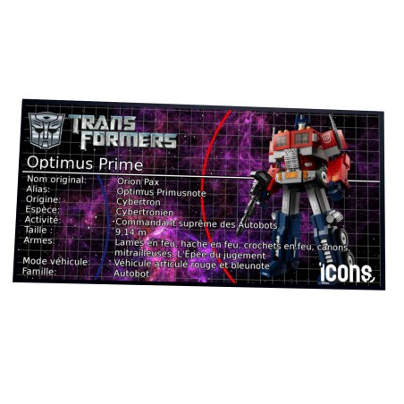 Plaque Type UCS Optimus Prime -réf 10302