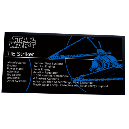 Plaque type UCS TIE Striker réf 75154