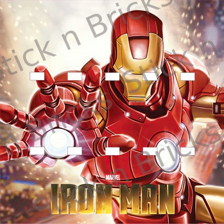 Fond de cadre Iron Man V2 -25x25 cm 10 emplacements