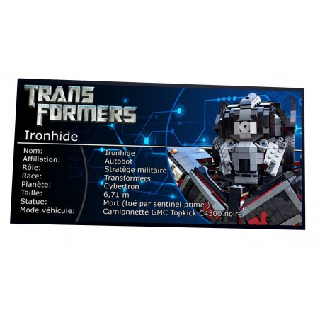 Plaque type UCS Transformers Ironhide réf MOC-160154
