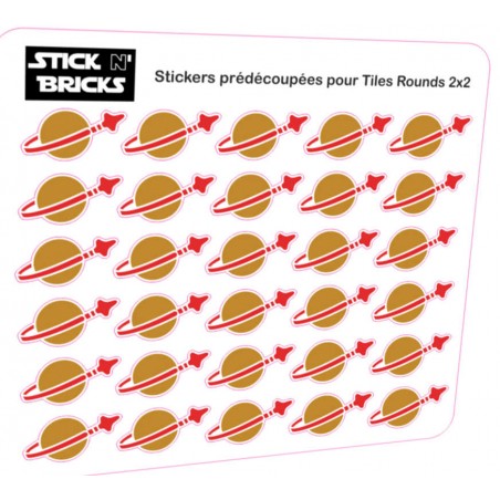 Planche reproduction stickers logo space pour tiles rounds 2x2