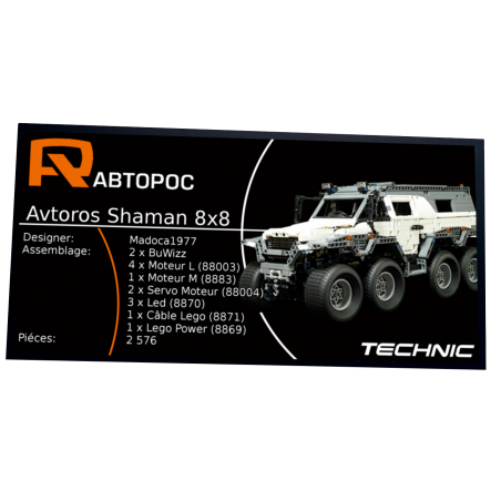 Plaque type UCS  Avtoros Shaman 8x8  réf MOC-5360
