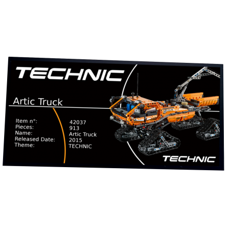 Plaque type UCS Arctic Truck réf 42038