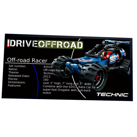 Plaque type UCS Off-Road Racer réf 42010