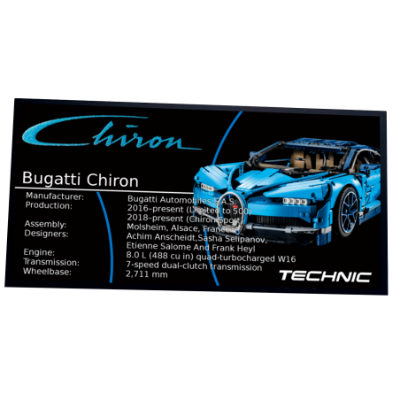 Plaque type UCS Bugatti Chiron réf 42083