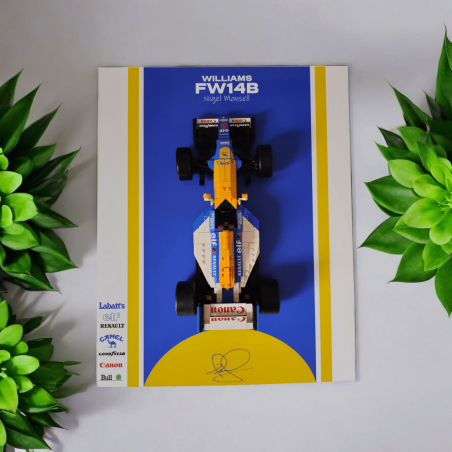 Tableau Design Aluminum Dibon 40cm x50cm pour Williams Racing FW14B et Nigel Mansell réf 10353