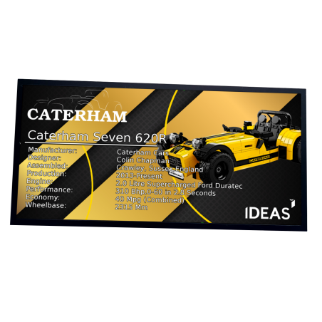 Plaque type UCS Caterham Seven 620R réf 21307
