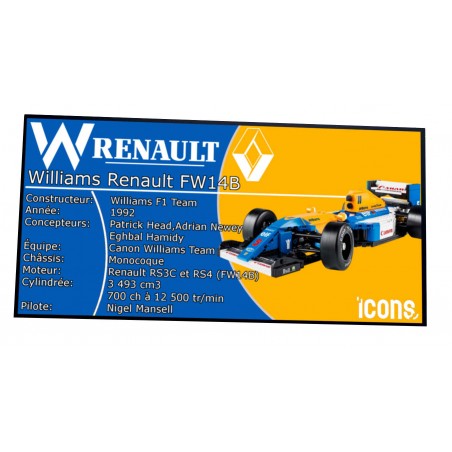Plaque type UCS Williams Racing FW14B et Nigel Mansell réf 10353