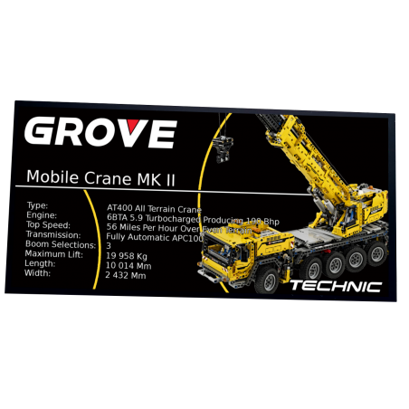 Plaque type UCS Mobile Crane MK II  réf 42009