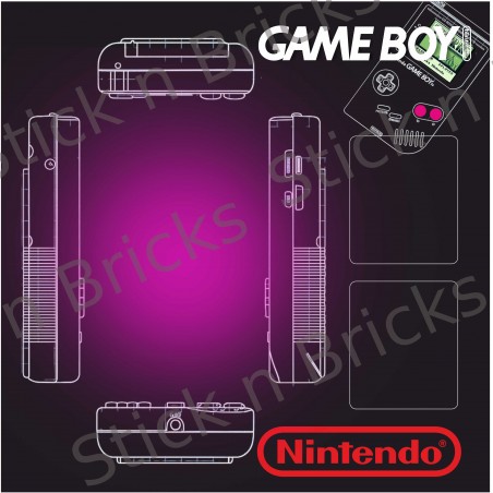 Fond de cadre Game Boy V1 Pink & Black- réf 72046