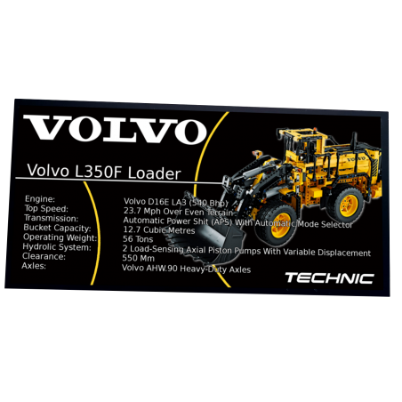 Plaque type UCS Le tractopelle Volvo Concept ZEUX réf 42081