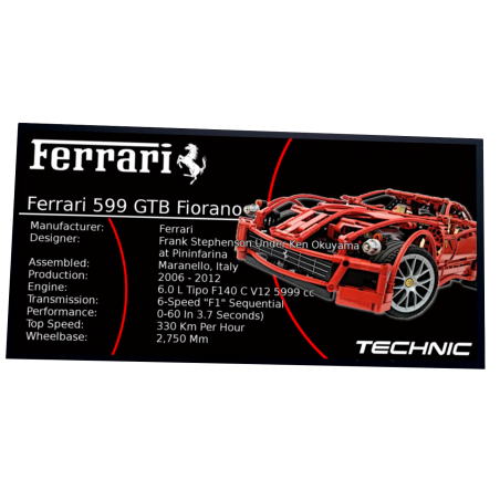 Plaque type UCS Ferrari 599 GTB Fiorano réf 8145