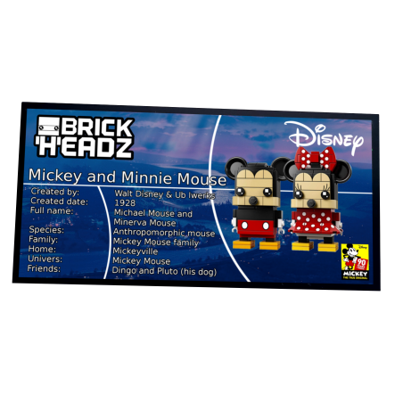 Plaque type UCS Mickey Mouse et Minnie - réf 41624 et 416245