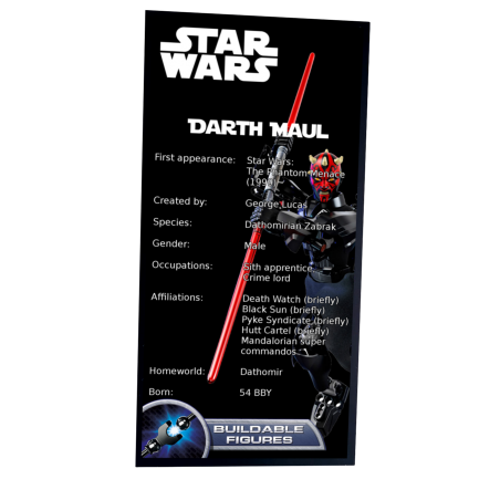Plaque type UCS Darth Maul réf  75537