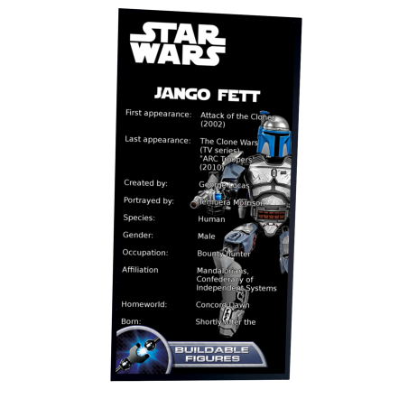 Plaque type UCS Jango Fett réf 75107