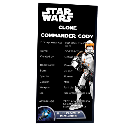 Plaque type UCS Clone Commander Cody réf 75108