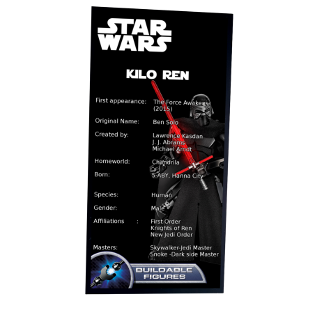 Plaque type UCS Kylo Ren réf 75117