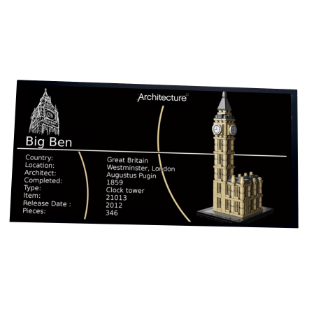 Plaque type UCS Big Ben réf 21013