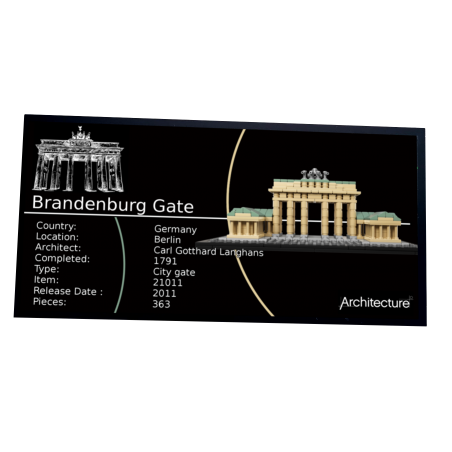 Plaque type UCS Brandenburg Gate réf 21011