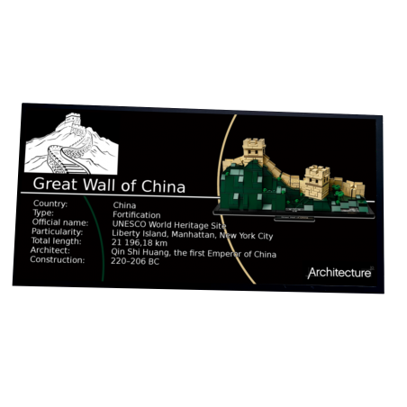 Plaque type UCS La Grande Muraille de Chine réf 21041